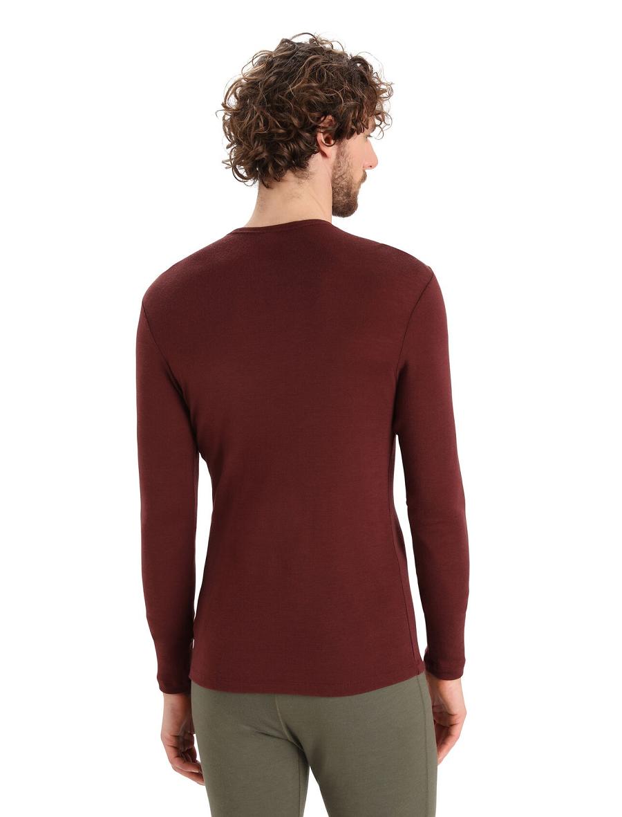 Icebreaker Merino 175 Everyday Long Sleeve Crewe Thermal Top Miesten Base Layers Punainen | FI 1375LISH